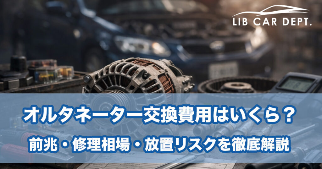 オルタネーター交換費用はいくら?前兆・修理相場・放置リスクを徹底解説