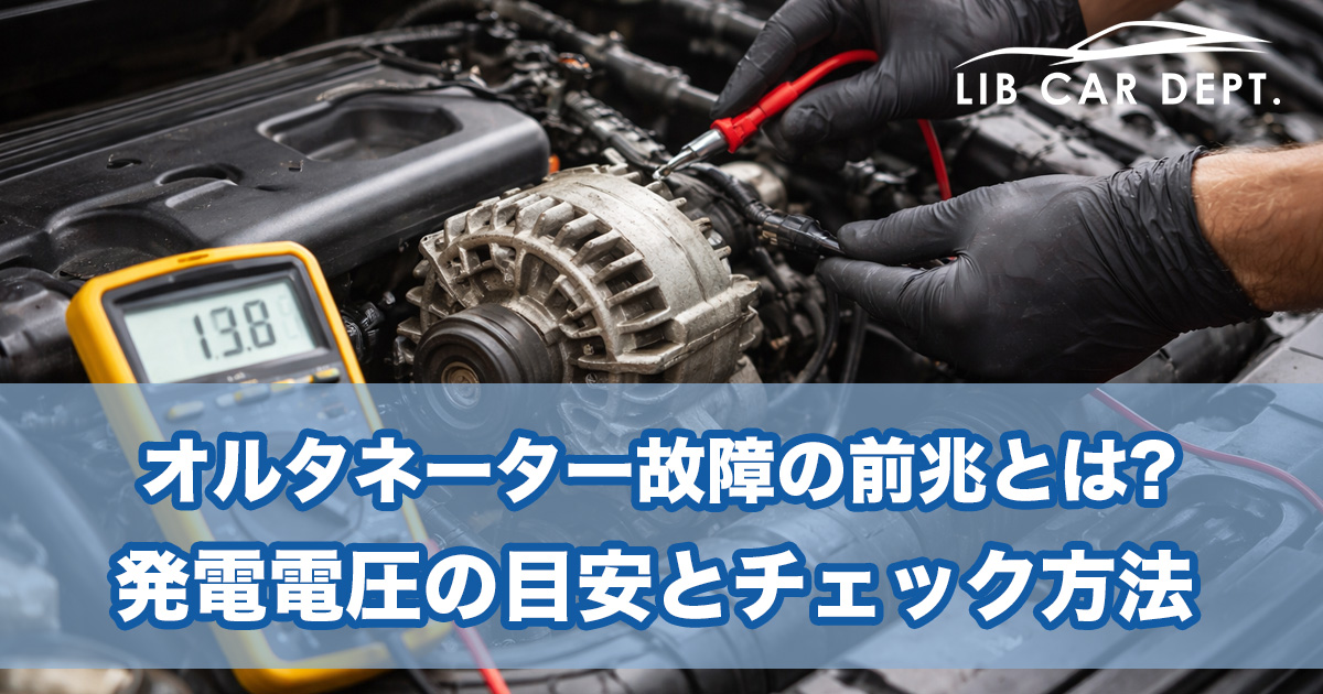 オルタネーター故障の前兆とは?発電電圧の目安とチェック方法を徹底解説