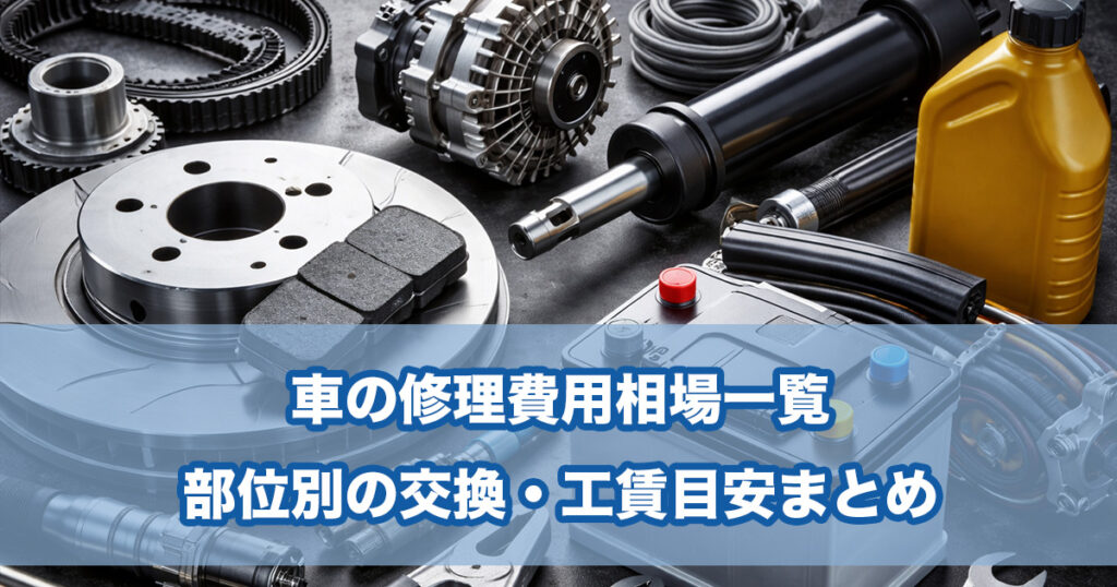 車の修理費用相場一覧|部位別の交換・工賃目安まとめ