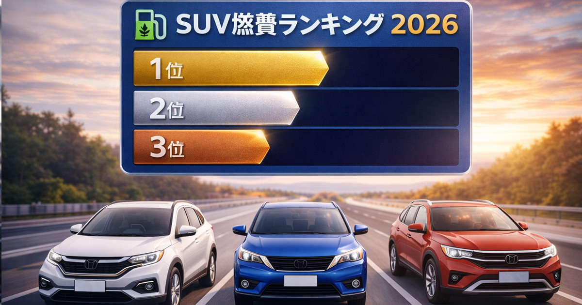 SUV燃費ランキング2026【コンパクト〜大型まで全カテゴリ完全網羅】